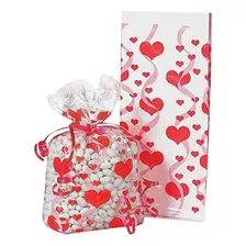 Bolsa De Celofán Corazones 10x24 Mini 25pzas