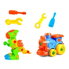 Brinquedo Baby De Montar Com Chave Dinossauro Rex E Trem