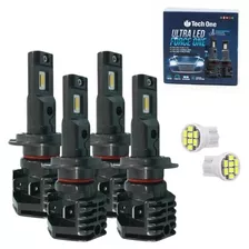 Kit 4 Lâmpadas Ultra Led Force One 8000k Farol Alto Baixo