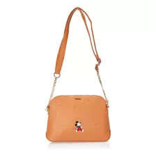 Bolsa Feminina Sintética Caramelo Mickey Luxcel Lançamento Acambamento Dos Ferragens Outro Cor Cáqui Cor Da Correia De Ombro Cáqui Desenho Do Tecido Liso