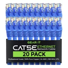 Gearit Paquete De 20 Cables De Conexin Ethernet Cat5e De 5