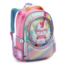 Mochila Unicórnio Escolar Infantil Menina Feminina Rosa