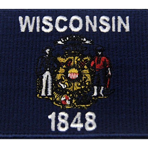 Bandera Del Estado De Wisconsin Bord El Emblema De Hierro E Foto 2
