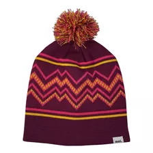 Gorro De Lana Beanie Doble C/ Dibujo Mmm Bota Pompón Premium