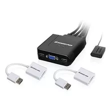 Iogear 2port Vga Y Displayport Cable Kvm Kit Con Audio Gcs72