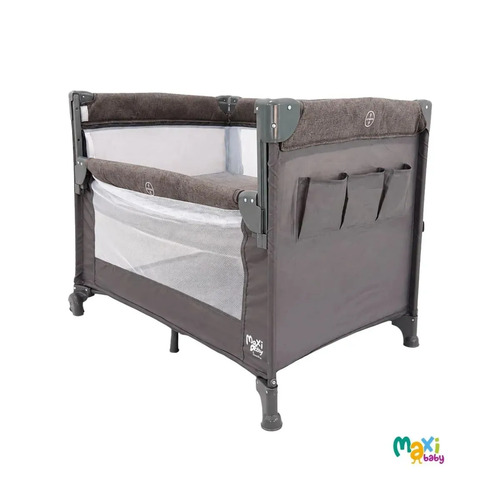 Berço Cercado Portátil Bebê Co-bed Acoplado Desmontável 2 Alturas Buddy Maxi Baby - Cinza