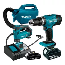  Taladro Percutor + Aspiradora + Inflador Dcl184rf-1 Makita