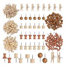 230 Pieces Wood Push Pin Decorative Thumb Tacks Wooden ...