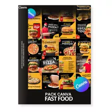 Pack Canva Fast Food - Artes Profissionais E Editáveis