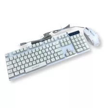 Kit Teclado Gamer Semi Mecânico E Mouse Led Rgb Com Fio Usb