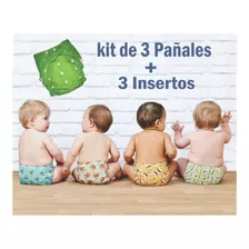 3 Pañal Ecologico + 3 Insertos D - Unidad a $13317