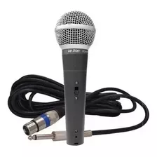 Microfone Com Fio Profissional Leson Ls58 Dinâmico Chumbo 