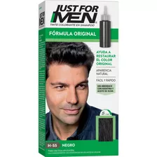  Tintura Shampoo Just For Men Tono Negro Formula Original Kit Completo - Sin Amoniaco - Solo 5 Minutos - Rapido Y Facil -