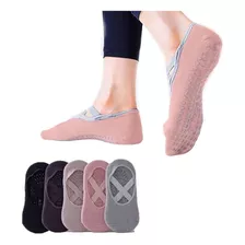 5 Pares De Calcetines De Yoga Antideslizantes Para Mujer