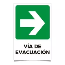 Señalética Vía De Evacuación Flecha Derecha 30x20cm