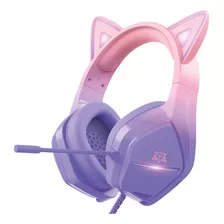 Headset Gamer Fone De Ouvido Gatinho Com Microfone Usb Rgb