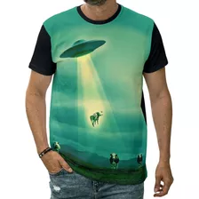 Camiseta Disco Voador Aliens Espaço Camisa Et Nave Blusa Ufo