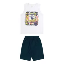 Conjunto Infantil Menino Regata Short Skate Verão Fresquinho