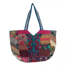 Bolsa Grande Indiana De Patchwork Colorida - Cod. 003