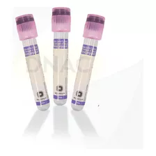 100 Tubos Roxo 4ml Edta K3 Para Coleta De Sangue A Vácuo