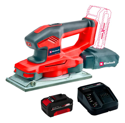 Lijadora Orbital Inalambrica Einhell Te-os 18/230 + Kit 4ah Rojo
