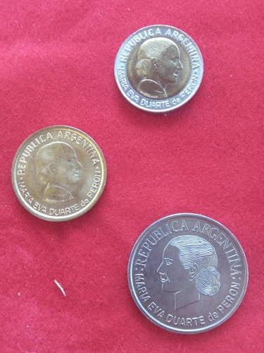 Monedas Eva Peron. Argentinas Conmemorativas.