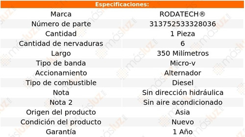 (1) Banda Accesorios Micro-v Lynx 2.0l 4 Cil S/aa 84/87 Foto 2