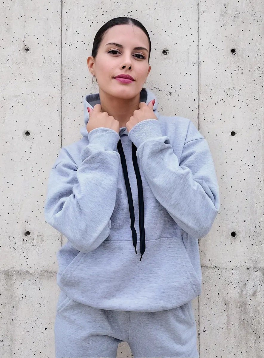 Buzo Canguro Mujer - Con Capucha - Algodon Frizado  Premium