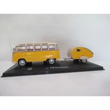 Vw Bus Samba & Camping Trailer 1:43 Cararama