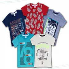 Roupa Infantil Kit 5 Camisetas Masculino Verão Atacado