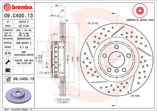 2 Discos De Freno Delanteros Bmw 328i 2012 3.0l Brembo Foto 2