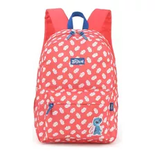 Mochila Bolsa Escolar Stitch Faculdade Academia Disney Cor Vermelho Desenho Do Tecido Estampado