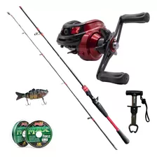 Kit Pesca Esportiva Carretilha Logan + Vara 1,80m + Itens