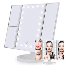 Espelho Maquiagem Camarim Mesa Aumento 3x 22 Leds Usb Pilha