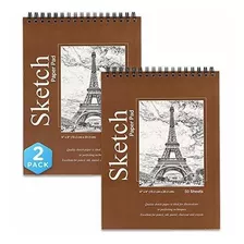 Cuadernos - Emraw 6 X 8 Top Bound Spiral Premium Sketch Pa