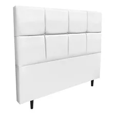 Cabeceira Roma Cama Box Casal 140 Cm Corino Branco D'rossi