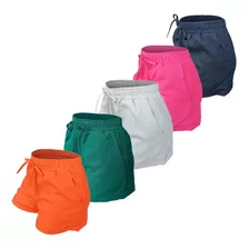 Kit 5 Short Feminino Cintura Alta Linho Shortinho Verão Top