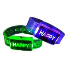 Pulsera Happy Led Brazalete Luminoso Cotillon Color Pack X40