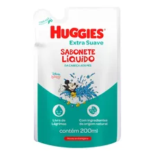 Sabonete Infantil Líquido Da Cabeça Aos Pés Extra Suave Disney Baby Huggies Sachê 200ml Refil