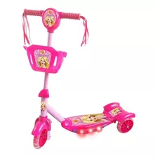 Patinete Infantil Com Cesta Rosa Brinquedo Dmr5027 Dm Toys