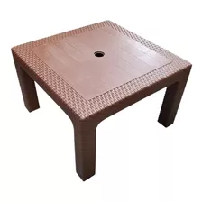 Mesa Baja Plastica Simil Ratan Jardin Exterior Prestigio