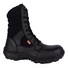 Botas Estilo Combate Color Negro Fratello Para Hombre 0700