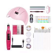 Kit Para Manicure + Pulidor Secador Puntas Cintas Pinceles 