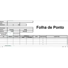 Planilha Excel Folha De Ponto