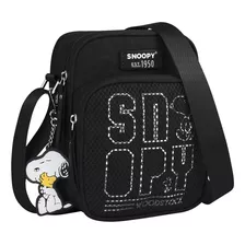 Bolsa Snoopy Bolsa Snoopy Retangular Sp2379 Nylon Feminina Preta