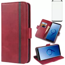 Funda Tipo Billetera Para Telefono Samsung Galaxy S9 - Rojo