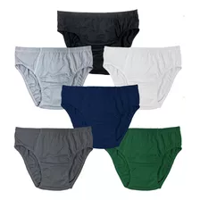 Kit Com 6 Cuecas Slip Adulto Algodão Masculino Tradicional