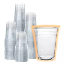 200 Vasos Desechables De Plastico Tipo Cristal Premium 16oz