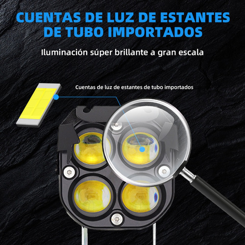 Luz De Asistencia Cuadrada Led 5d Lupa 16000lm 100w Estrobo Foto 9