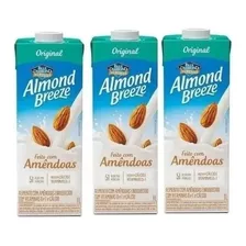 3 Unidades Leite De Amêndoas Almond Breeze 1 Litro Original